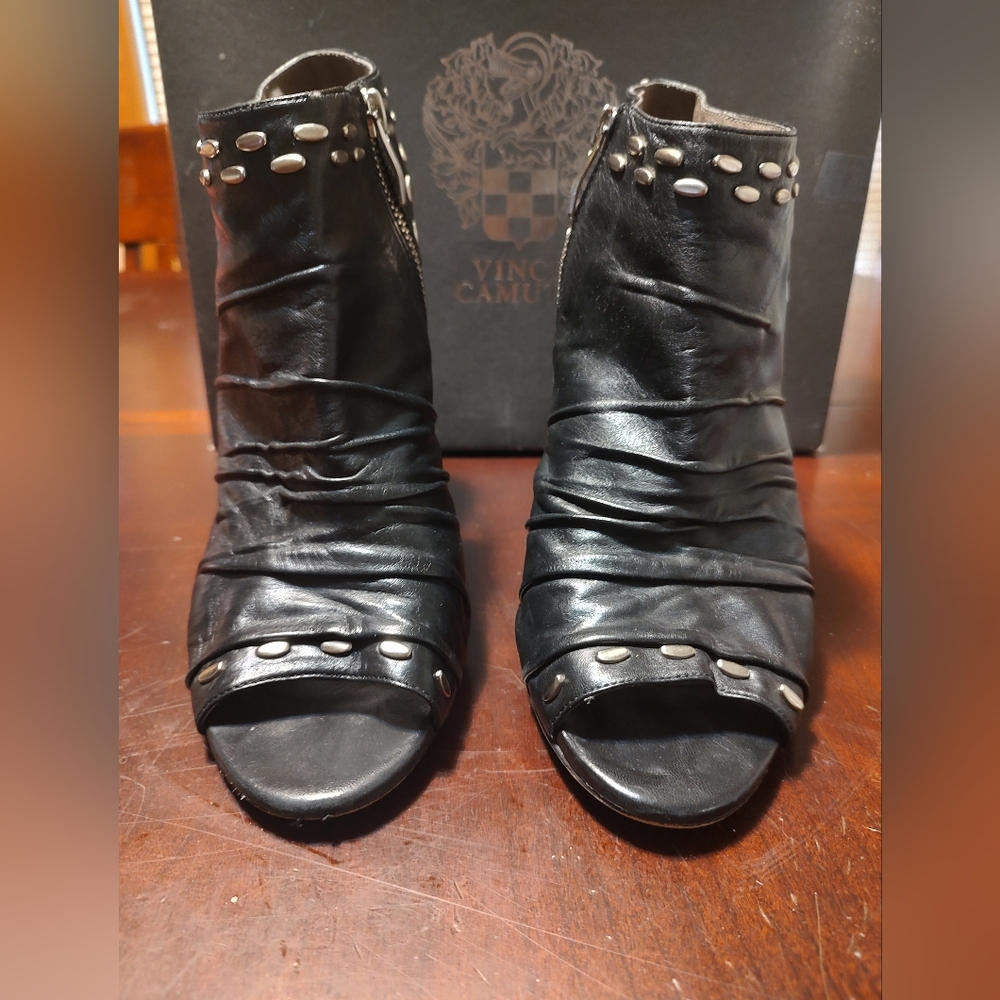 Vince Camuto Black Nappa Ankle Boots